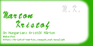 marton kristof business card